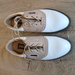 Dunlop Golf Shoes 8.5 White & Tan